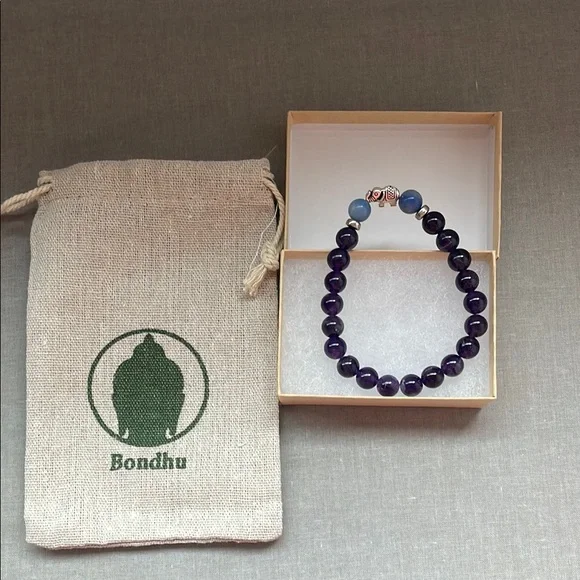 Purple Amethyst Elephant Mala Bracelet - Picture 8 of 8